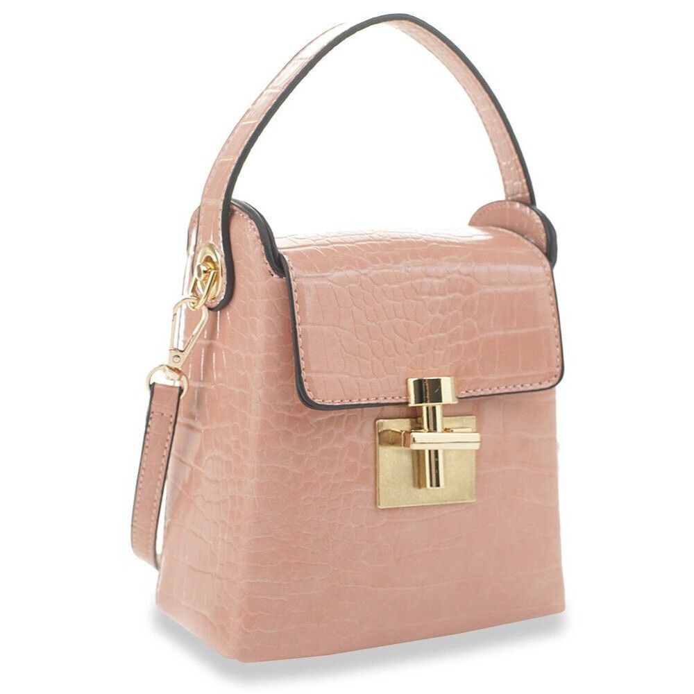 Pink Embossed Petite Purse Shoulder Bag Totes Handbags for Women - Picture 2 of 2